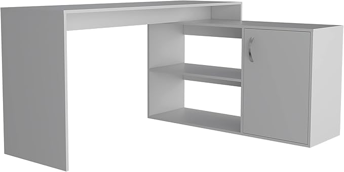 NicBex Kimberly-DW-00006-LWJ Home Office Desks, 59.6"x45.9"x30.1", White - LeafyLoom