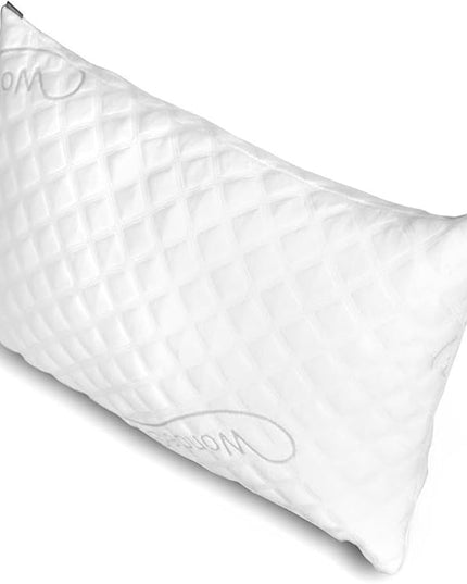 Dream Rite Shredded Memory Foam Pillow Series Luxury Adjustable Loft Home Pillow Hotel Collection Grade Washable Removable Cooling Bamboo Derived Rayon Cover- Queen 1 Pack - LeafyLoom