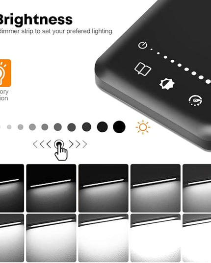 Desk Lamp Eye-Caring LED Table Lamp Dimmable Bedside Lamp with 2 USB Charging Ports and 10 Brightness Levels x 5 Colour Modes Touch Control Daylight Lamp for Office, Bedside, Reading- Auto Timer - LeafyLoom