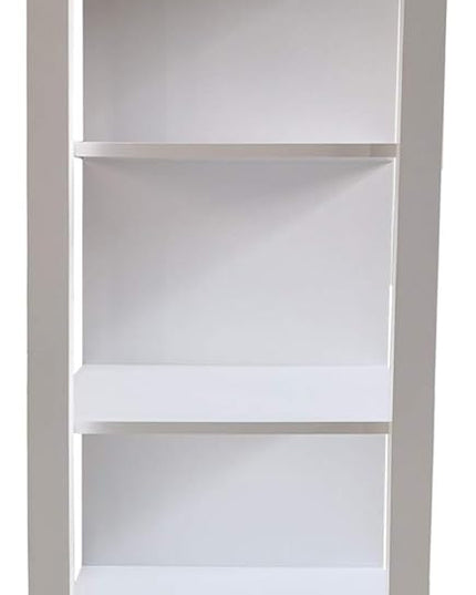 King's Brand White Finish Wood & Marble Vinyl Top Kitchen Storage Cabinet Cart - LeafyLoom