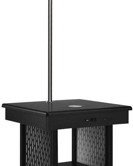 Brightech Madison w. Table & Lamp Combo, Desk Lamp with Wireless Charging Pad and USB Port, Bedside Reading Lamp, Nightstand Lamp with LED Bulb for Bedroom, Living Room, Office - Classic Black - LeafyLoom