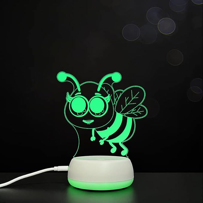 Hardworking Bee Kids Night Lights Bedroom Decor Lamp 7 Colors Change 3D Night Light Kids Optical Illusion Lamps Kids Lamp As a Gift Ideas for Students - LeafyLoom