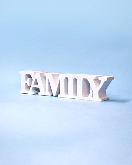 Family – White, Aesthetic Table Decor for Home or Office, Desk or Shelf. Quirky Room Decoration showpiece, Ideal for Birthday Gift, Corporate Gift, and Inspiring Wall Decor - LeafyLoom