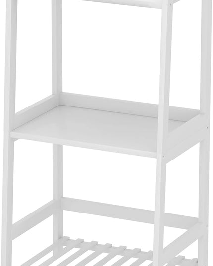 Bathroom Shelves, 3 Tier Ladder Shelf Bamboo Nightstand Open Shelving, Bookshelf Bookcase End Table Plant Stand for Living Room, Bedroom, Bathroom, Kitchen, Balcony - LeafyLoom