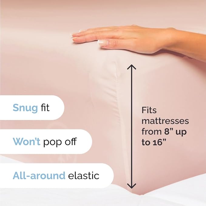 Cal King Size 4 Piece Sheet Set - Comfy Breathable & Cooling Sheets - Hotel Luxury Bed Sheets for Women & Men - Deep Pockets, Easy-Fit, Soft & Wrinkle Free Sheets - Lavender Pink Oeko-Tex Bed Sheets - LeafyLoom