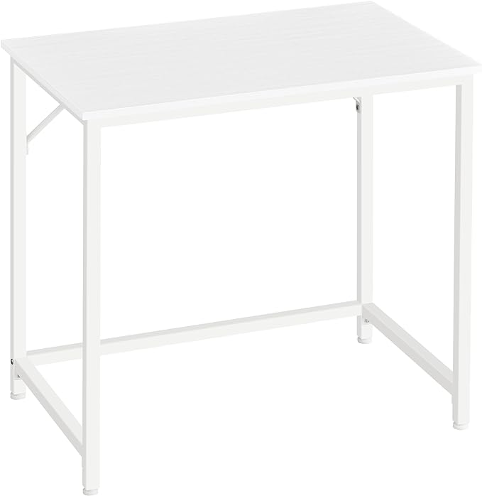 VASAGLE Computer Desk, Gaming Desk, Home Office Desk, for Small Spaces, 19.7 x 31.5 x 29.5 Inches, Modern Style, Metal Frame, Maple White ULWD038W44 - LeafyLoom