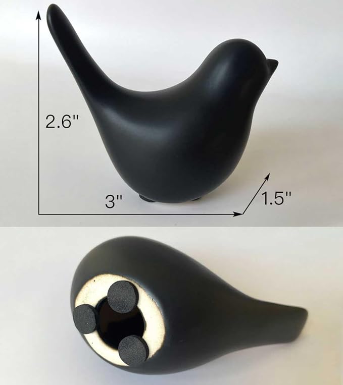 Black Bookshelf Decor Aesthetic, Decorative Birds Black Decor for Living Room, Modern Bathroom Decor for Shelf Bookshelf Fireplace Desktop Table Top Decor - LeafyLoom