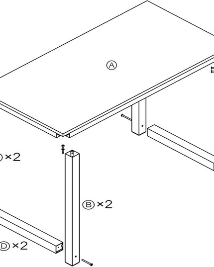 Computer Writing Desk 47 inch,Modern Simple Style PC Table, Black Metal Frame, Sturdy Home Office Table,Oak - LeafyLoom