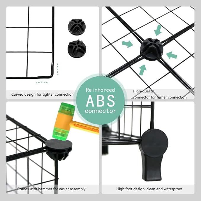 Wolizom Wire Cube Storage, Metal Grids Shelves Bookshelf, Stackable Modular Shelving Organizer, DIY Closet Bookcase Bookshelf, Grid Storage Shelf for Bedroom, Living Room, Office (Black, 6 Cube) - LeafyLoom