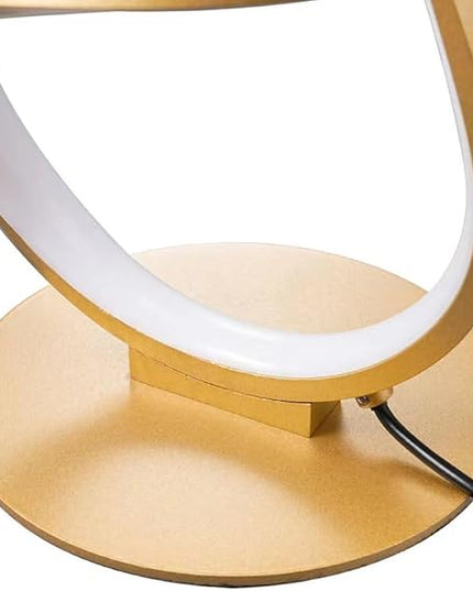 Modern Desk Lamp, LED Touch Dimmable Spiral Table Lamp, 3 Color Temperature Contemporary Nightstand Lamp, Unique Bedside Lamp for Living Room, Bedroom, Cool Lamps for Ideal Gift, Gold - LeafyLoom