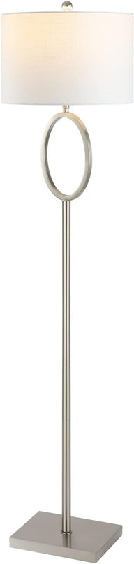 JONATHAN Y JYL1089C April 61" Metal Modern Contemporary LED Floor Lamp, Modern, Contemporary, Glam, Traditional, Office, Living Room, Family Room, Dining Room, Bedroom, Hallway, Foyer, Nickel - LeafyLoom