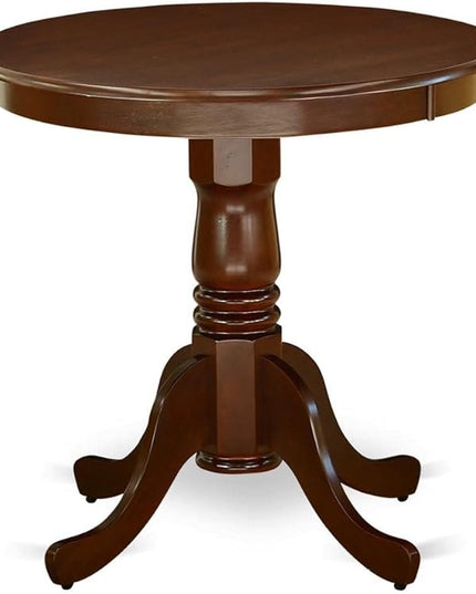 East West Furniture EMT-MAH-TP Eden Dining Room Table - a Round kitchen Table Top with Pedestal Base, 30x30 Inch, Mahogany - LeafyLoom