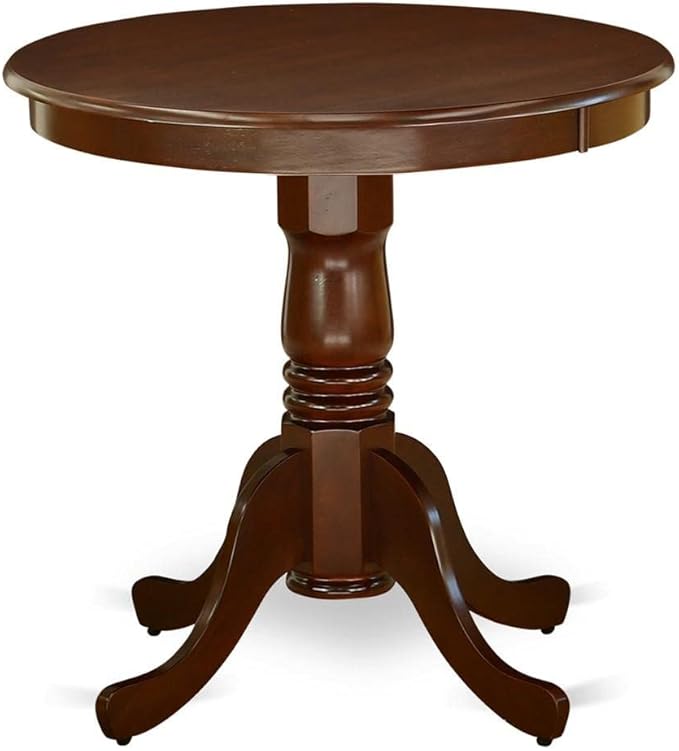 East West Furniture EMT-MAH-TP Eden Dining Room Table - a Round kitchen Table Top with Pedestal Base, 30x30 Inch, Mahogany - LeafyLoom