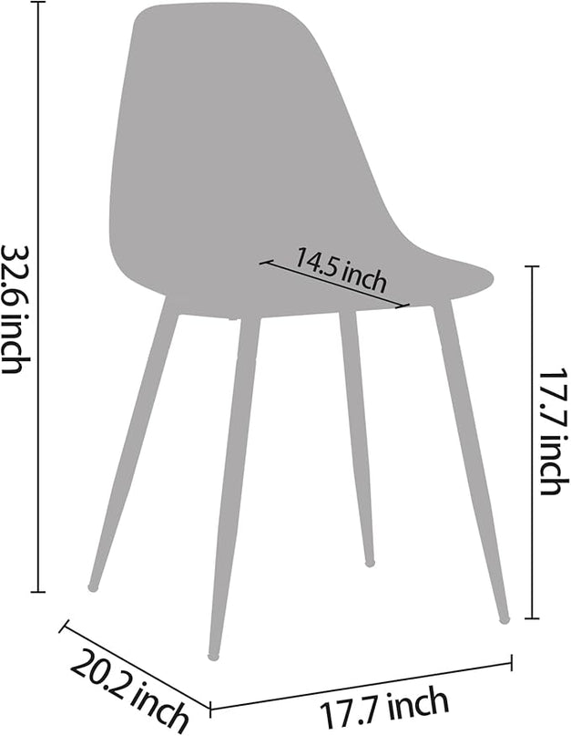 CangLong Kitchen Modern Dining, Desk Side Chair with Metal Legs, Set of 2, Clear, Transparent + Silver 2 - LeafyLoom