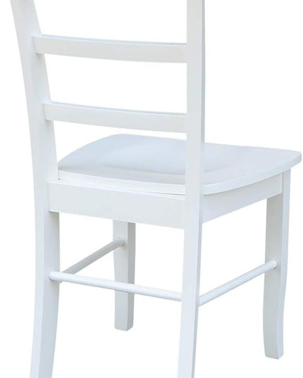 International Concepts Set of Two Madrid Ladderback Dining Chairs, White - LeafyLoom