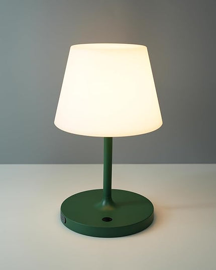 Outdoor Battery Operated Table Lamp Waterproof, 4000mAh Cordless Table Lamp Rechargeable, Touch Dimmable Desk Lamp, LED Night Light for Patio Camping Restaurant Home, H9.6in, Green - LeafyLoom