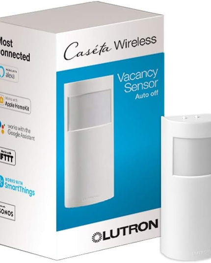 Lutron Caseta Smart Lighting Vacancy Motion Sensor, Manually Turns On, Automatically Turns Off, For Dimmers, Switches, and Fans No Wires Required, PD-VSENS-WH, White Lutron