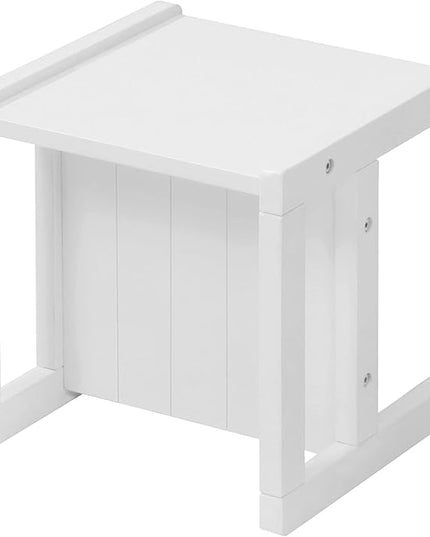 Roba: Country-Farmhouse Chair: White Wood - Chic Children’s Chair, Adjustable Seat Height, Converts Into A Table, Toddler & Kids, Ages 2+ - LeafyLoom
