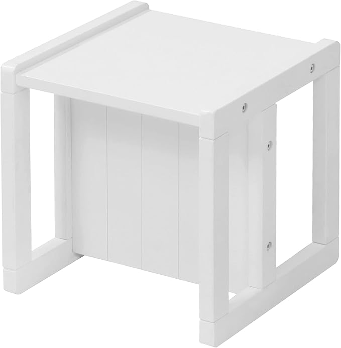 Roba: Country-Farmhouse Chair: White Wood - Chic Children’s Chair, Adjustable Seat Height, Converts Into A Table, Toddler & Kids, Ages 2+ - LeafyLoom