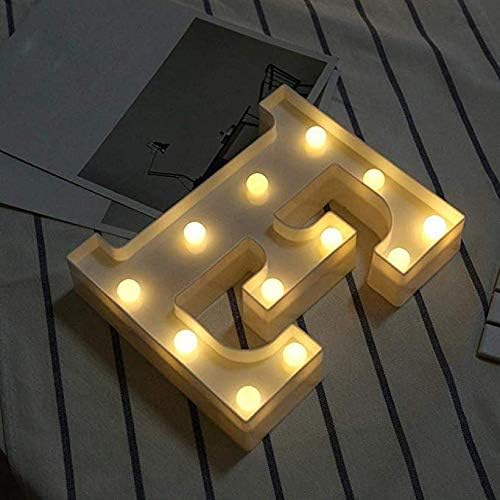 LED Marquee Letter Lights Sign E 26 Alphabet Light Up Letters Sign for Night Light Wedding Birthday Party Battery Powered Christmas Lamp Home Bar Decoration (E) - LeafyLoom