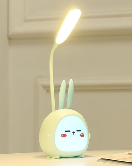 Cute Bunny Desk Lamp, Portable LED Desk Lamps with Night Light,Rabbit Foldable USB Rechargeable Reading Light for Children Boys Girls Study (Blue) - LeafyLoom
