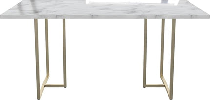 CosmoLiving by Cosmopolitan Astor Dining Table, 64 in x 36 in x 30 in, White - LeafyLoom