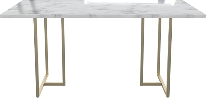 CosmoLiving by Cosmopolitan Astor Dining Table, 64 in x 36 in x 30 in, White - LeafyLoom