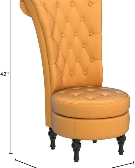 Mustard Yellow Velvet Accent Chair with Storage and Luxurious Upholstery, Retro Design and Versatile Usage for Livingroom, Bedroom, Lounge and Office - LeafyLoom