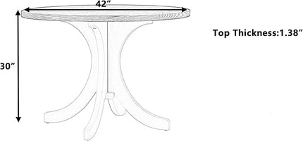 NicBex Dining Table Contemporary Kitchen Table Farmhouse Rustic Mid-Century Solid Wood Round Dining Table for Small Places Round Dining Table, Easy Assembly, Walnut - LeafyLoom