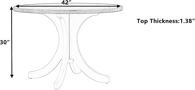 NicBex Dining Table Contemporary Kitchen Table Farmhouse Rustic Mid-Century Solid Wood Round Dining Table for Small Places Round Dining Table, Easy Assembly, Walnut - LeafyLoom