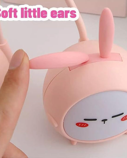 Portable LED Desk Lamp with Night Light Cute Bunny Foldable USB Charge Reading Light for Bedroom Kids Bedside Study (Green) - LeafyLoom