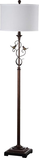 SAFAVIEH Lighting Collection Birdsong Traditional Rustic Farmhouse Oil-Rubbed Bronze 61-inch Living Room Bedroom Home Office Standing Floor Lamp (LED Bulb Included) - LeafyLoom