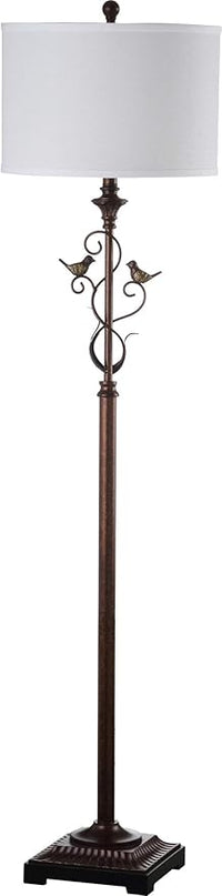 SAFAVIEH Lighting Collection Birdsong Traditional Rustic Farmhouse Oil-Rubbed Bronze 61-inch Living Room Bedroom Home Office Standing Floor Lamp (LED Bulb Included) - LeafyLoom
