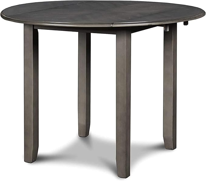 New Classic Furniture Gia Drop Leaf Dining Table with Two Chairs, 42-Inch, Gray - LeafyLoom