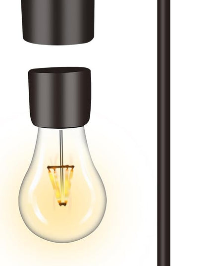Magnetic Levitating Light Bulb Levitation Real Wood Black Floating Desk Lamp LED Night Lights with Luxury Wireless Charging Pad (Apple/Android) for Christmas Gift - LeafyLoom