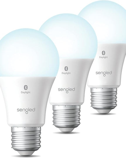 Sengled Alexa Light Bulb, S1 Auto Pairing with Alexa Devices, Smart Light Bulbs That Work with Alexa, Bluetooth Mesh Smart Home Lighting, Daylight 5000K, E26 60W Equivalent, 800LM, 3-Pack Sengled
