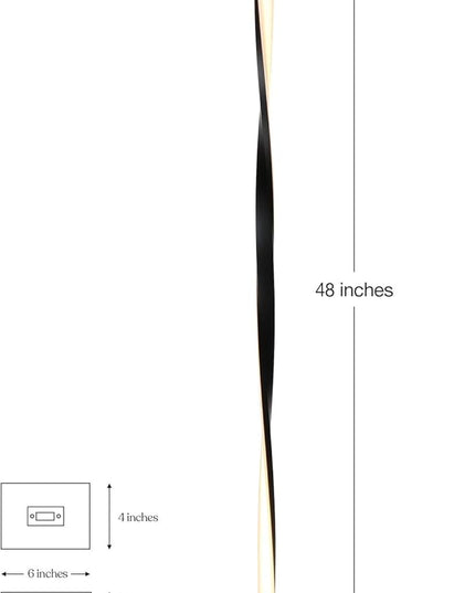 Brightech Helix LED Floor lamp, Bright Floor Lamp for Living Rooms & Bedrooms, 48" Tall Pole Lamp, Dimmable Standing Lamp - Black - LeafyLoom