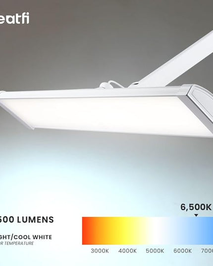 Neatfi 3,500 Lumens Ultra Task Lamp, 26 Inches Metal Lamp, Dimmable, 45W Super Bright LED Desk Lamp, 270 Pcs SMD LEDs (Non-CCT with Base, White) - LeafyLoom