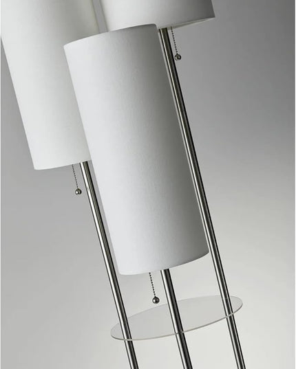 Adesso 4305-22 Trio Floor Lamp, 68.00 x 14.00 x 11.70 inches, Brushed Steel - LeafyLoom