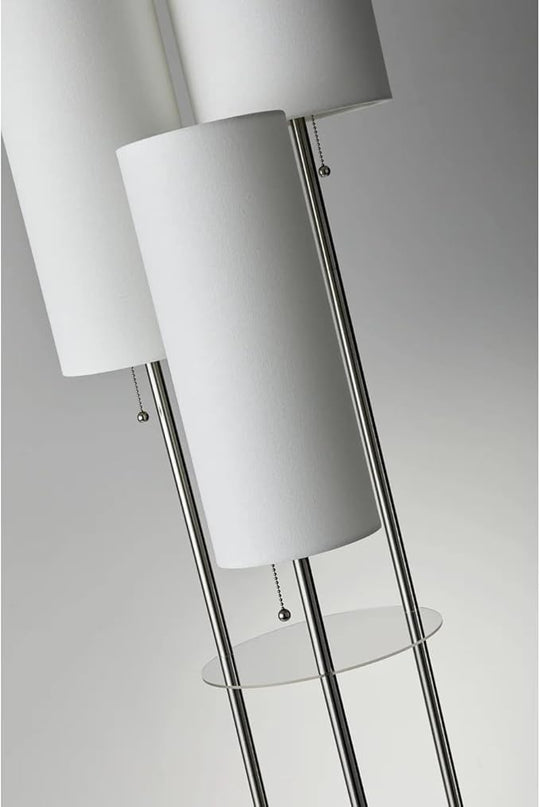 Adesso 4305-22 Trio Floor Lamp, 68.00 x 14.00 x 11.70 inches, Brushed Steel - LeafyLoom