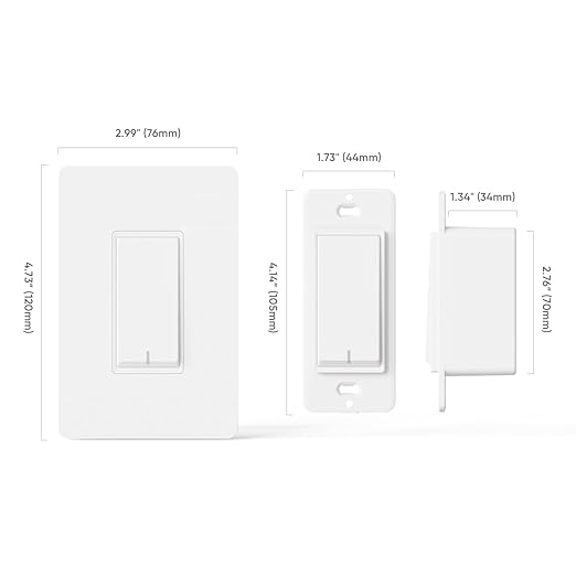 TREATLIFE 3 Way Smart Switch 4 Pack, 2.4Ghz WiFi Smart Light Switch 3 Way Switch Works with Alexa, Google Home and SmartThings, Remote Control, FCC, Schedule, Neutral Wire Required TREATLIFE