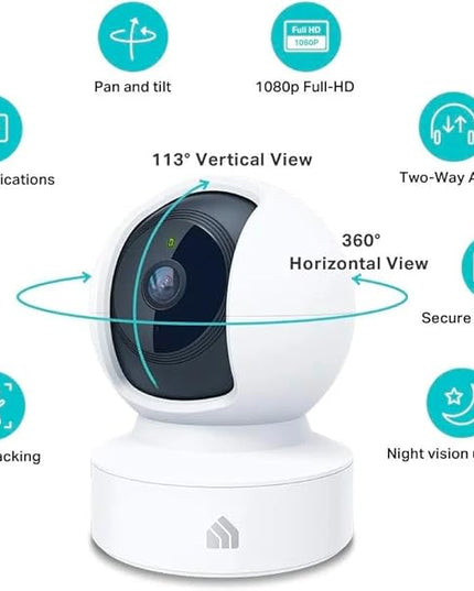 Kasa Indoor Pan/Tilt Smart Security Camera, 1080p HD Dog-Camera,2.4GHz with Night Vision,Motion Detection for Baby and Pet Monitor, Cloud & SD Card Storage, Works with Alexa& Google Home (EC70), White KasaSmartbyTP-Link