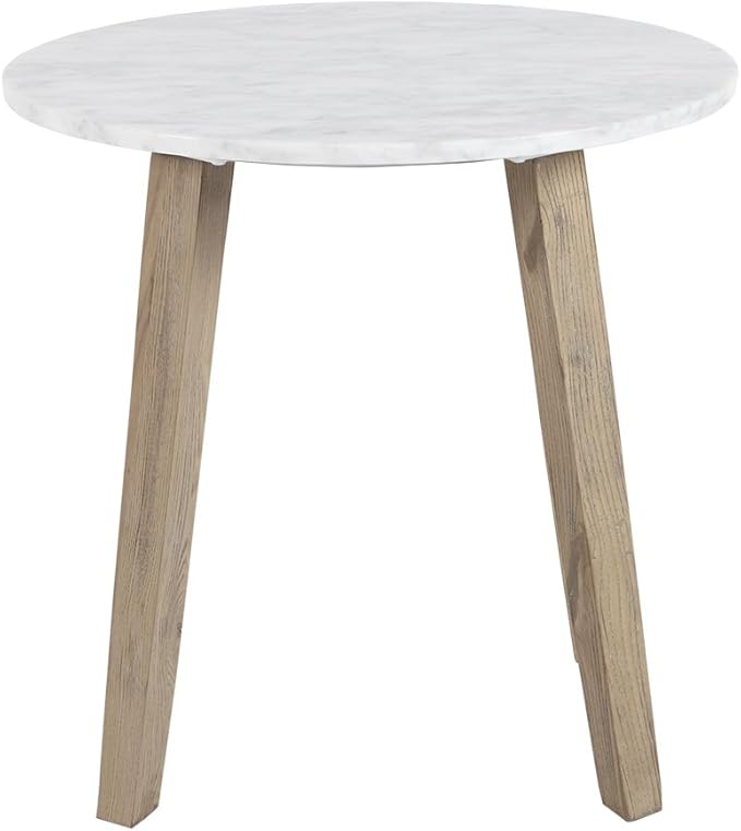 NicBex Coffee Table Wooden Coffee Table with Storage Round Center Tables with Strong Legs End Table for Living Room, Dining Room, Office, and Bedroom,20" W, White+Natural - LeafyLoom
