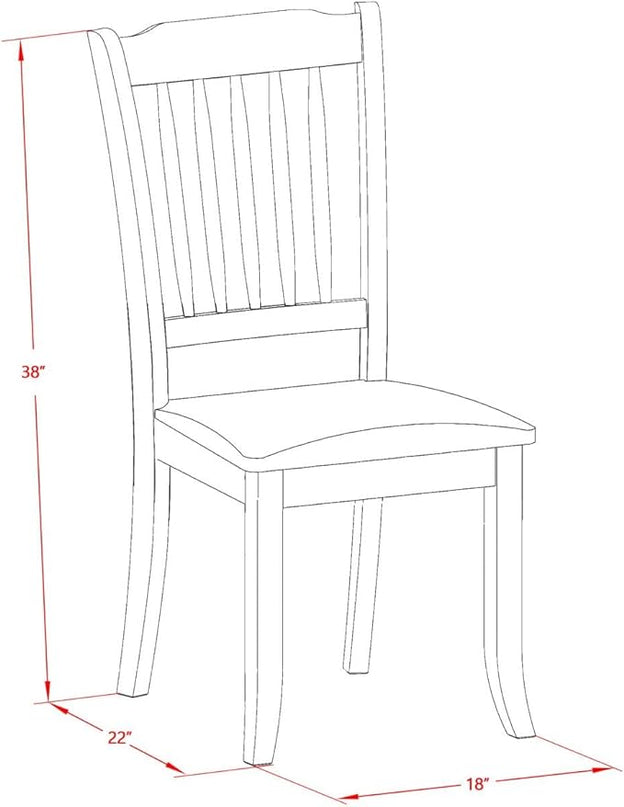 East West Furniture DAC-LWH-C Danbury Dining Room Chairs - Linen Fabric Upholstered Wooden Chairs, Set of 2, Linen White - LeafyLoom