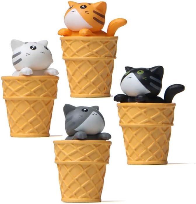 Cute and Compact Office Desk Decorations Cat in Eggshell Desk Ornament Shelf Decor Home Decor Bookshelf Decorative Objects Tabletop Decor - LeafyLoom