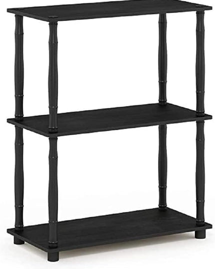 Furinno Turn-N-Tube 3-Tier Compact Multipurpose Shelf Display Rack with Classic Tube, Americano/Black - LeafyLoom