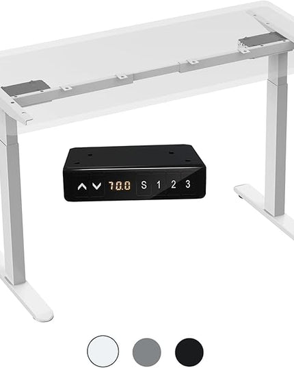 AIMEZ0 Dual Motor Electric Sit Stand Desk Standing Desk Frame Adjustable Height 27.4-45.6 inches Motorized Standing Computer Desk for Home and Office (White Frame only) - LeafyLoom