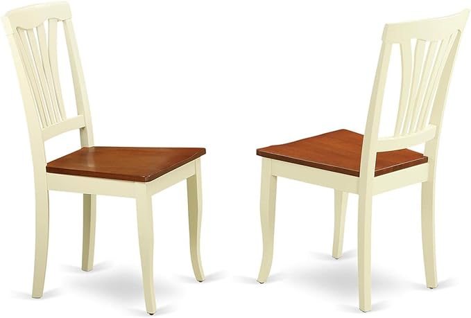 East West Furniture ANAV5-WHI-W 5 Piece Room Furniture Set Includes a Round Kitchen Table with Pedestal and 4 Dining Chairs, 36x36 Inch - LeafyLoom