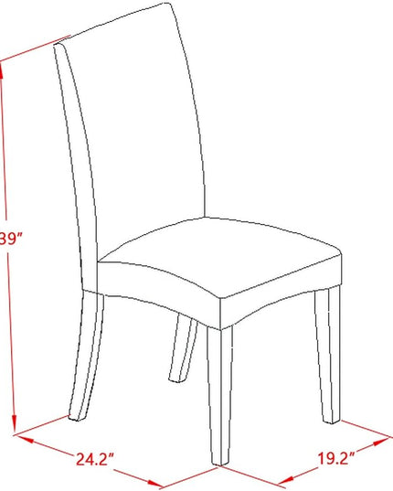 East West Furniture HBDR5-MAH-01 Hartland 5 Piece Modern Dining Set Includes a Round Wooden Table with Pedestal and 4 Cream Linen Fabric Upholstered Parson Chairs, 42x42 Inch - LeafyLoom