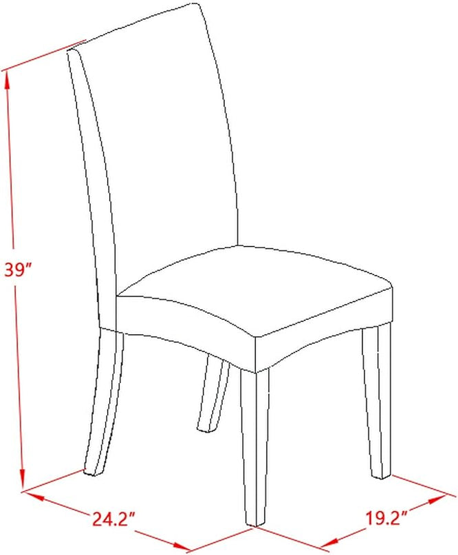 East West Furniture HBDR5-MAH-01 Hartland 5 Piece Modern Dining Set Includes a Round Wooden Table with Pedestal and 4 Cream Linen Fabric Upholstered Parson Chairs, 42x42 Inch - LeafyLoom